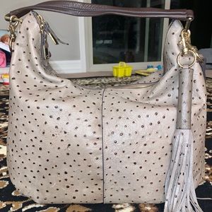 G.I.L.I Exotic Ostrich Leather Handbag